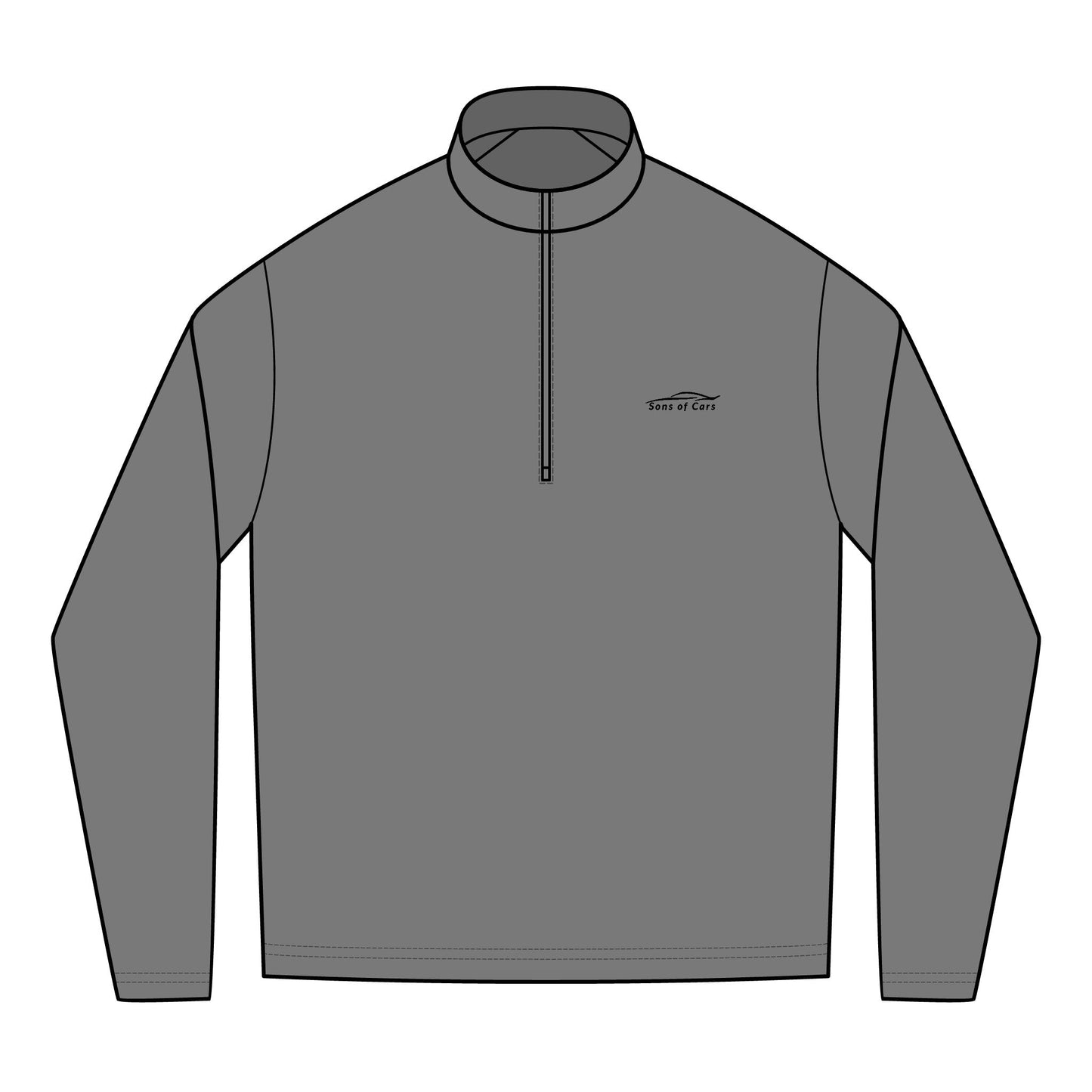Embroidered Logo Quarter Zip - Light