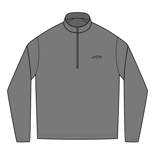 Embroidered Logo Quarter Zip - Light